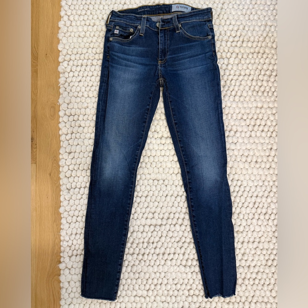 AG the Legging Skinny Mid Rise Jeans with Raw Hem